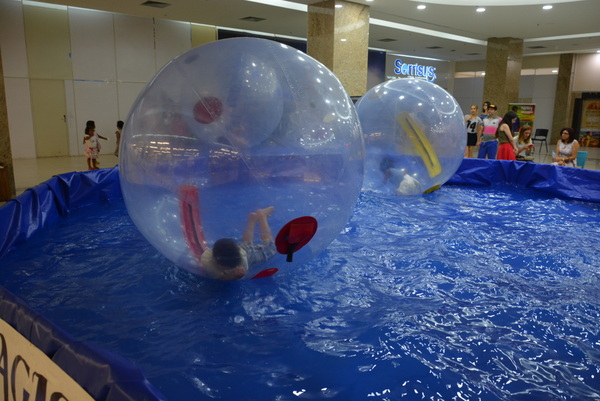 Água inflável gigante amarela/azul brinca a bola humana da bolha da água